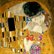 Cuadro mural de El Beso de Gustav Klimt. The Kiss. Fragmento